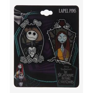 Disney The Nightmare Before Christmas Jack & Sally Frame‎ 2 Enamel Pin Halloween